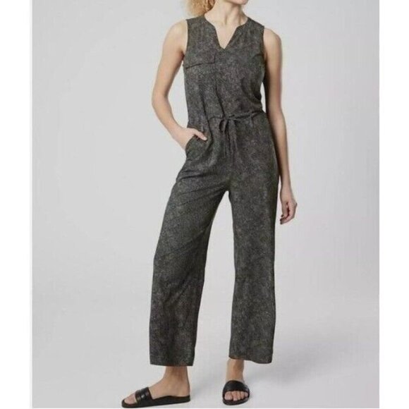 ATHLETA Topanga Jumpsuit Animal Print Romper Casual Light Wide-Leg Women's XS - Picture 1 of 12